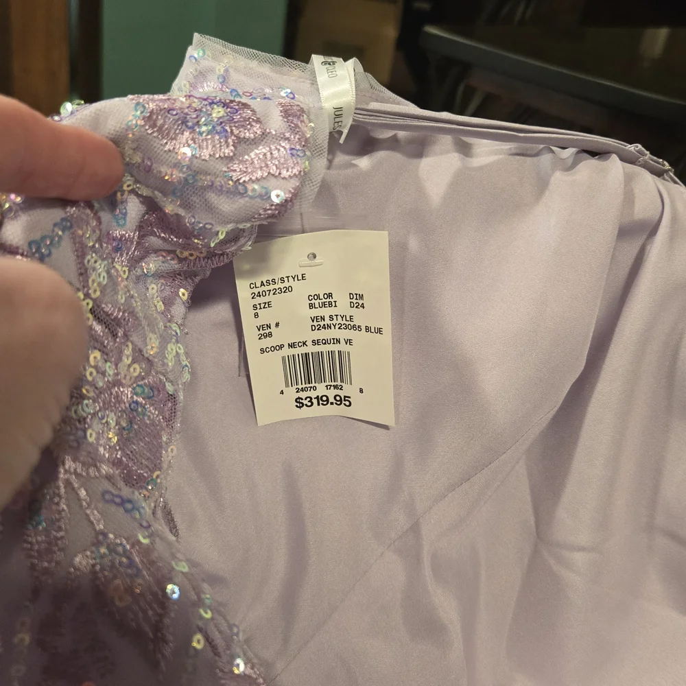 Chic Lavender Floral Prom Dress - Picture 5 of 6